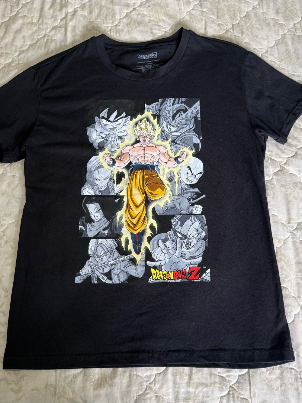 Dragon Ball Z Anime Graphic Tee Black Men’s Short Sleeve Shirt Size Large New